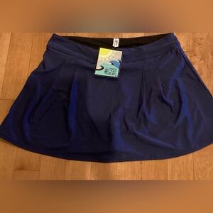 NWT- Navy Mazu pleated long swim skirt